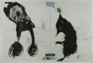 "Zwei" 2010, 52 x 68cm, mixed media auf Papier