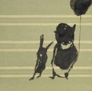 "no risk -  no fun" 2011, 39 x 37cm, Tusche auf Tapete