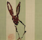 "Der Hase" 2012, 42 x 43cm, mixed media auf Tapete