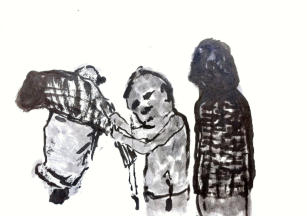 Chinatusche auf Papier 21 x 29,7 cm