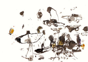Chinatusche auf Papier, 50 x 70 cm