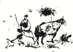 Chinatusche auf Papier, 50 x 70 cm